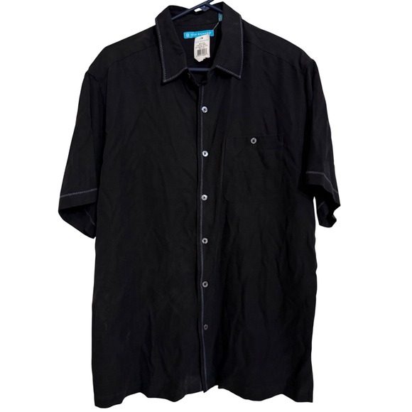 Tori Richard Other - Tori Richard Mens For Sail-Shrt Black Embroidered Sailboat Camp Shirt Large NWT